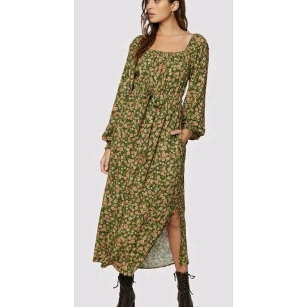 Lost + Wander "Down To Earth" floral long-sleeve dress Size Small Prairie